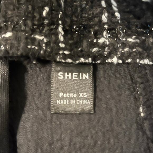 SHEIN Plaid Tweed Skort in Black/White Size Petite XS - Picture 5 of 6